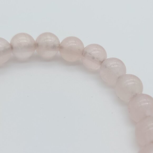 David Yurman Sterling Silver 8mm Rose Quartz Spiritual Bead Beaded Pull Bracelet - Picture 6 of 9